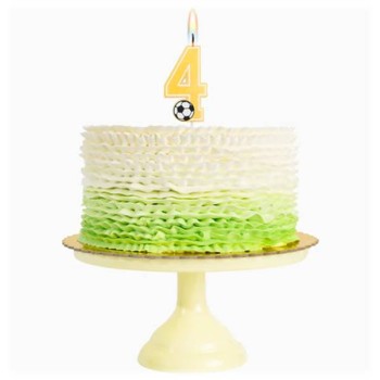Candelina per torte Cm. 7,5 - Numero con pallone calcio -... 2