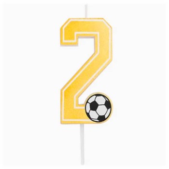 Candelina per torte Cm. 7,5 - Numero con pallone calcio -...