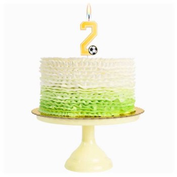 Candelina per torte Cm. 7,5 - Numero con pallone calcio -... 2