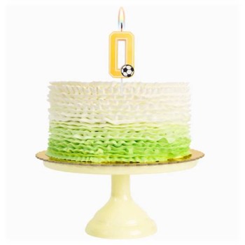 Candelina per torte Cm. 7,5 - Numero con pallone calcio -... 2