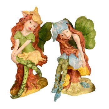 Statuina resina portafortuna quadrifoglio cm. 13x17 -...