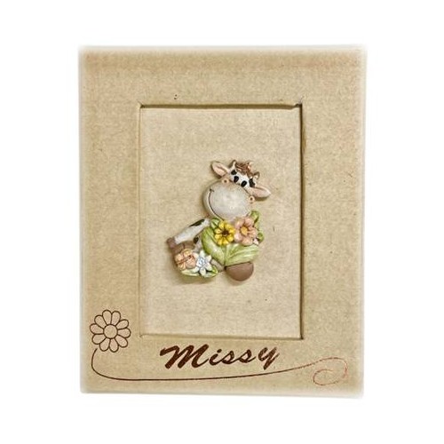 Mucca Lola resina media cm. 7 in scatola regalo