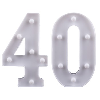 Numeri in pvc con led luminosi Cm. 24x3,5x21 - Numero 40