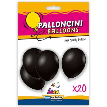 Palloncino Tinta Unita 9" Cm.25 Nero - 20 Pezzi