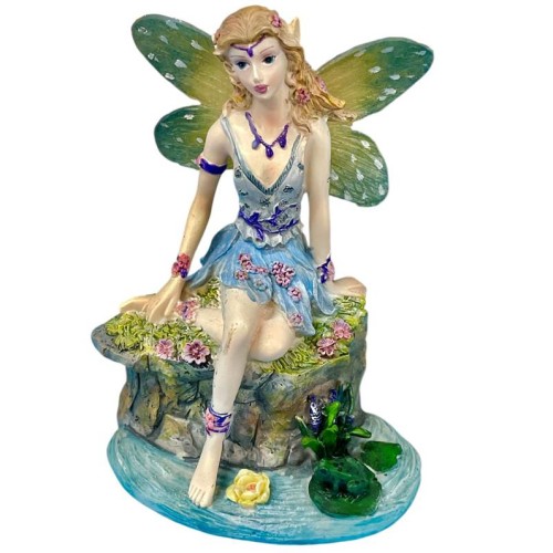 Fatina resina Fantasy Seduta su laghetto