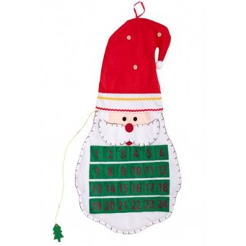 Calendario avvento in feltro Babbo Natale Cm. 70x40