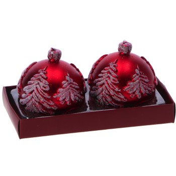 Candela cera pallina natalizia Cm. 6 - Oro / Argento -... 2