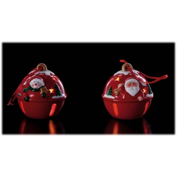 Campanella in ceramica con led Cm. 8 - Modelli assortiti