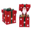 Pacco regalo con Babbo Natale e 20 led Cm. 41x41x90