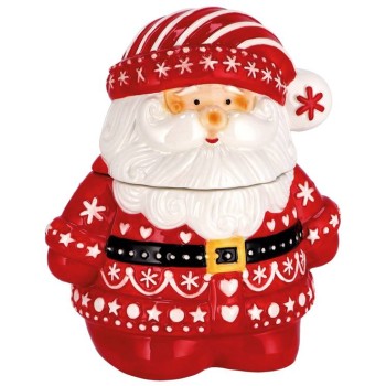 Biscottiera ceramica Babbo Natale Cm. 16x13x19