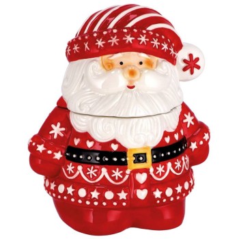 Biscottiera ceramica Babbo Natale Cm. 22x15x24