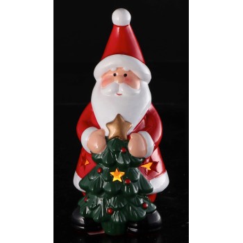 Albero di natale con Babbo Natale/Renna con led Cm. 7x17 2