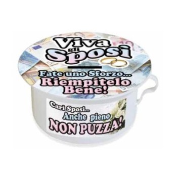 Salvadanaio vasetto da notte Viva gli sposi cm. 22