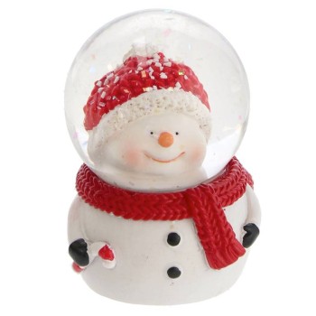 Sfera natalizia palla di neve con base testa Cm. 5x7 2