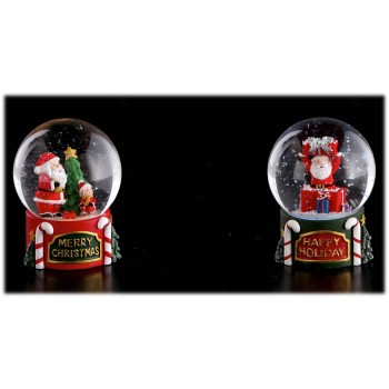 Sfera natalizia palla di neve con base 3D e led Cm. 8x11...