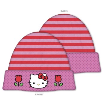 Cappello con risvolto stampato Hello Kitty
