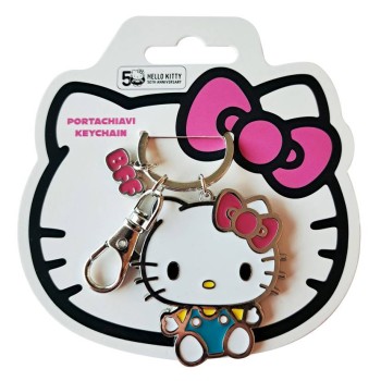 Portachiavi argentato sagomato Hello Kitty