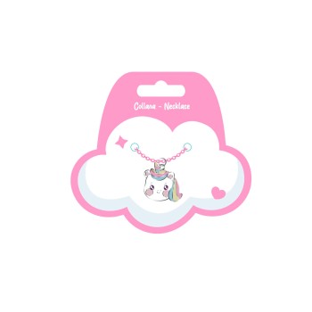 Collanina rosa con charms - Unicorno