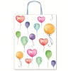 Busta regalo con cordoncino "Palloncini" Cm. 16x8x21