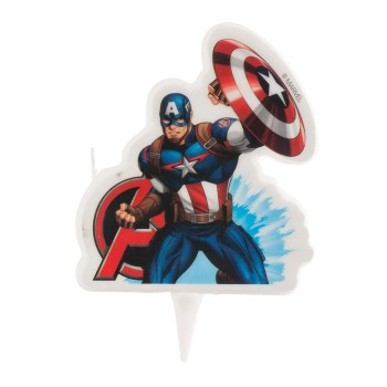 Candelina per torta 2D Cm. 7,5 - Avengers Capitan America