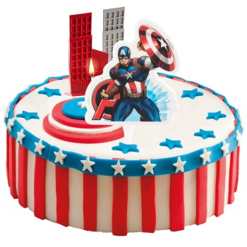 Candelina per torta 2D Cm. 7,5 - Avengers Capitan America 2