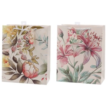 Busta regalo patinata c/cordoncino "Flower" Cm. 26x12x32 2