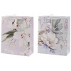 Busta regalo patinata c/cordoncino "Flower" Cm. 18x10x23
