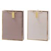 Busta regalo patinata c/cordoncino "Tinta unita bordo oro" Cm. 26x12x32