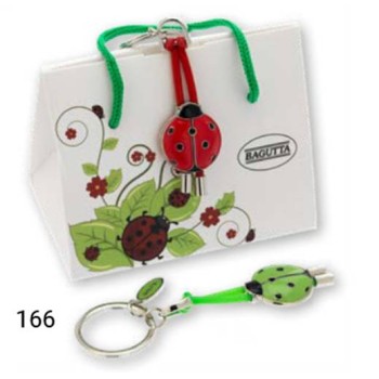 Portachiavi coccinella colorata in confezione regalo 2