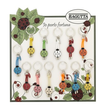 Portachiavi coccinella colorata in confezione regalo