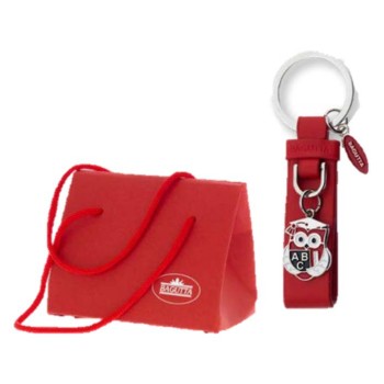Portachiavi rosso con gufetto laureato in confezione regalo 2