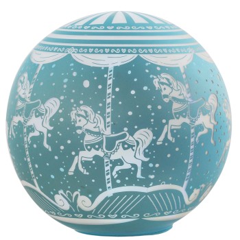 Lampada sfera in vetro con led Cm. 18 - Giostra cavalli...