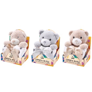 Peluche orsetto con coperta pail Cm. 75x90 – Modelli...