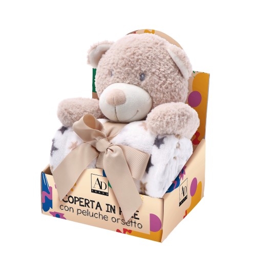 Peluche orsetto con coperta pail Cm. 75x90 –...
