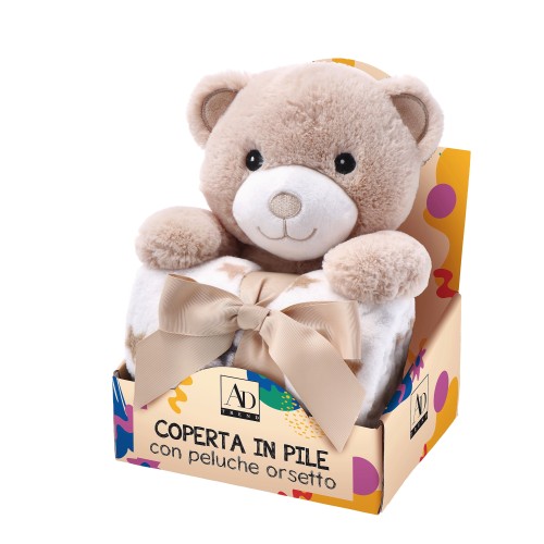 Peluche orsetto con coperta pail Cm. 75x90 –...
