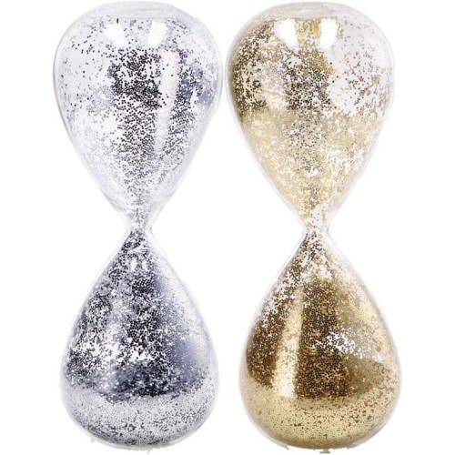 Clessidra in vetro «Oro&Argento» Cm. 8x20 –...