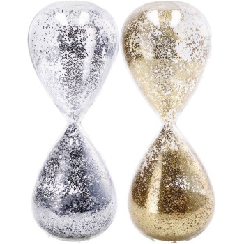 Clessidra in vetro «Oro&Argento» Cm. 6,5x16 – Modelli...