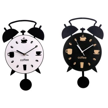 Orologio da parete con pendolo in plastica "Sveglia" Cm....