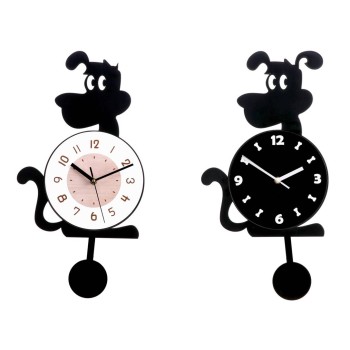 Orologio da parete con pendolo in plastica "Cane" Cm. 26x37