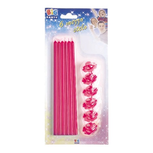 Candele lunghe stelo Cm. 20 con supporto -...
