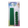 Candele lunghe stelo Cm. 20 con supporto - Blister 6 pezzi - Verdi