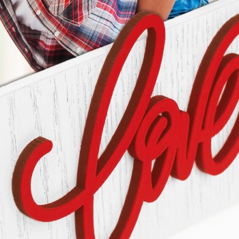 Portafoto in legno "Love&Hearts" Red Cm. 22x17 - Foto Cm.... 2
