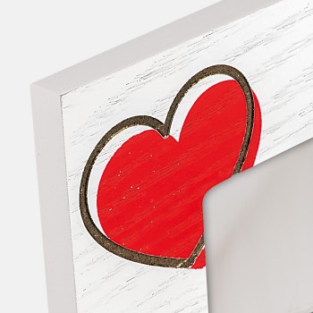Portafoto in legno con cuori orizzontale Cm. 16x21 - Foto... 2
