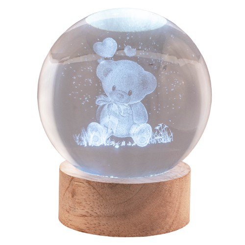 Lampada sfera crystal grande Cm. 8 con base in...