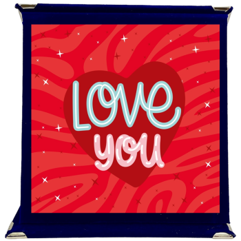 Targa a libretto vellutata Cm. 17x17 - Love You