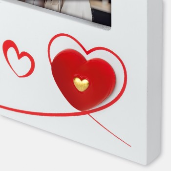 Portafoto in legno "Cuore gold" Cm. 18x18 - Foto Cm. 10x15 2