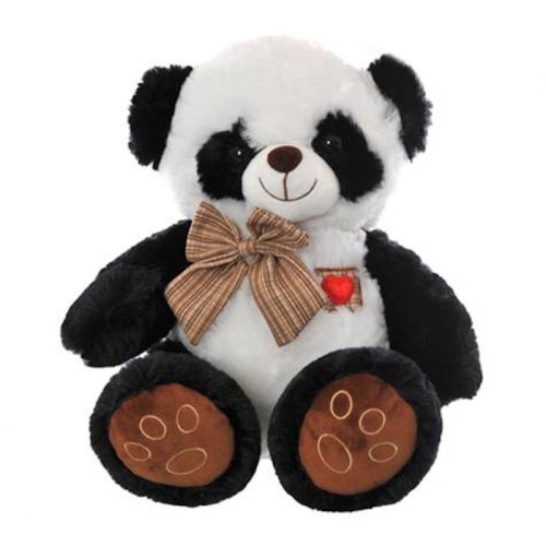 Peluche soft "Panda" con fiocco e cuore Cm. 60