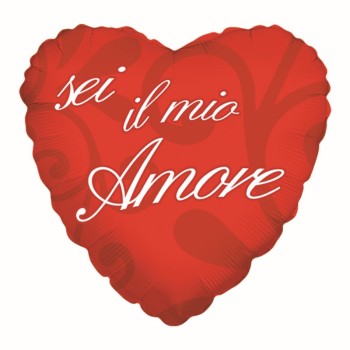 Palloncino mylar 18" Cm. 45 cuore "Sei il mio amore"