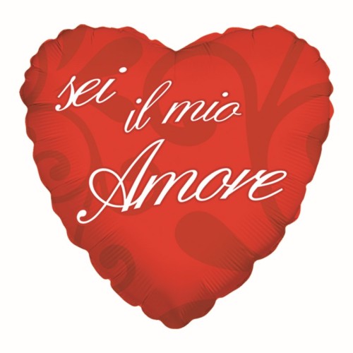 Palloncino mylar 18" Cm. 45 cuore "Sei il mio...