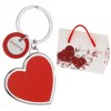 Portachiavi in metallo "Cuore" in bustina regalo - Modelli e colori assortiti